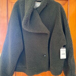 Free People Forest Green Teddy Jacket